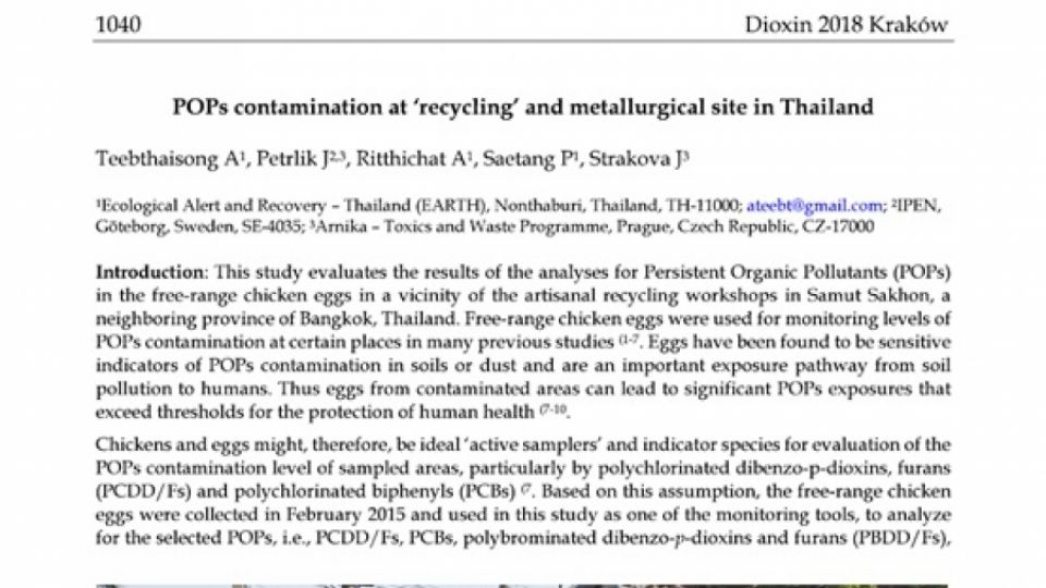 POPs contamination at ‘recycling’ and metallurgical site in Thailand