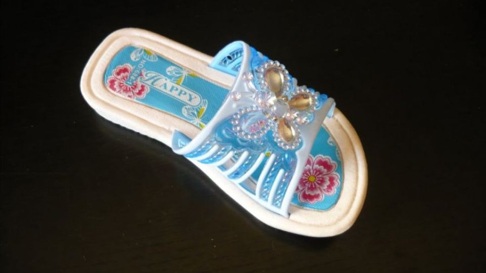 Pantofle modro-bílé - dívčí obuv