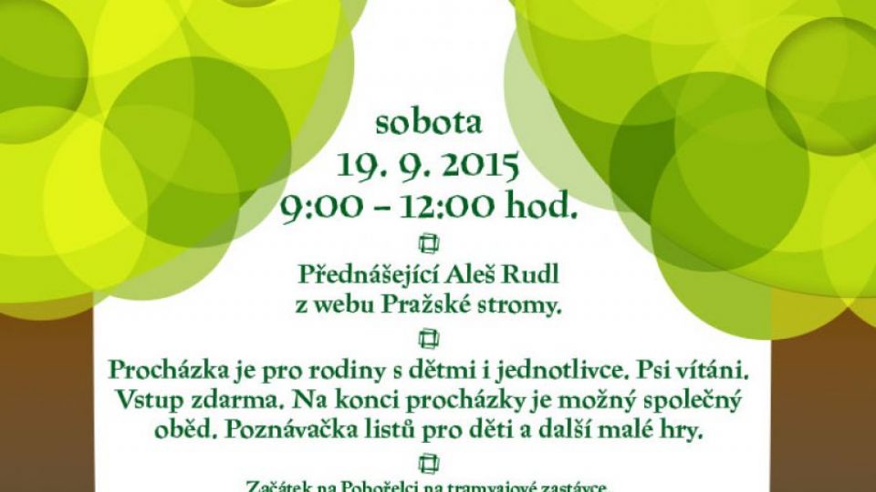 Pozvánka na procházku za stromy Petřína: sobota 19. září