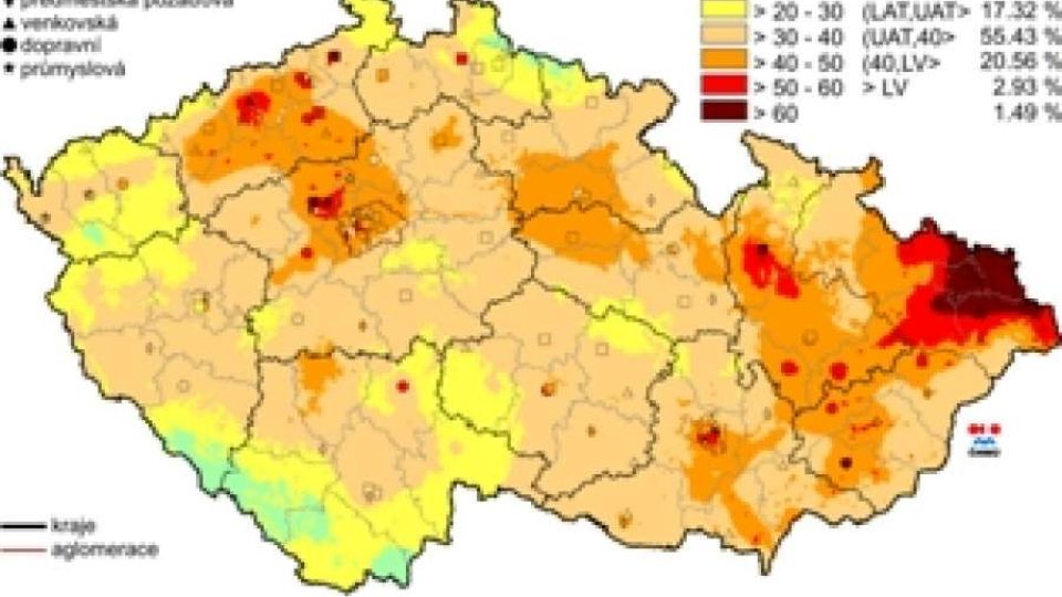 Špinavý vzduch dýchá opět více obyvatel Česka