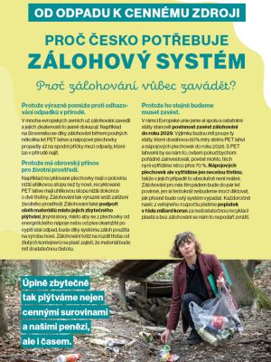Factsheet Od odpadu k cennému zdroji: Proč Česko potřebuje zálohový systém