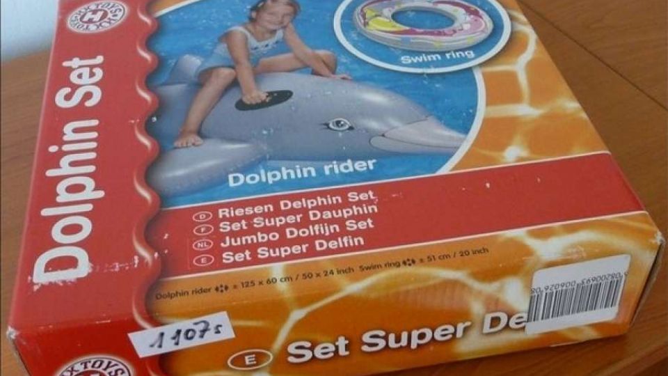 Nafukovací Delfín set 125x60 + kruh 51 cm – TBS 306991