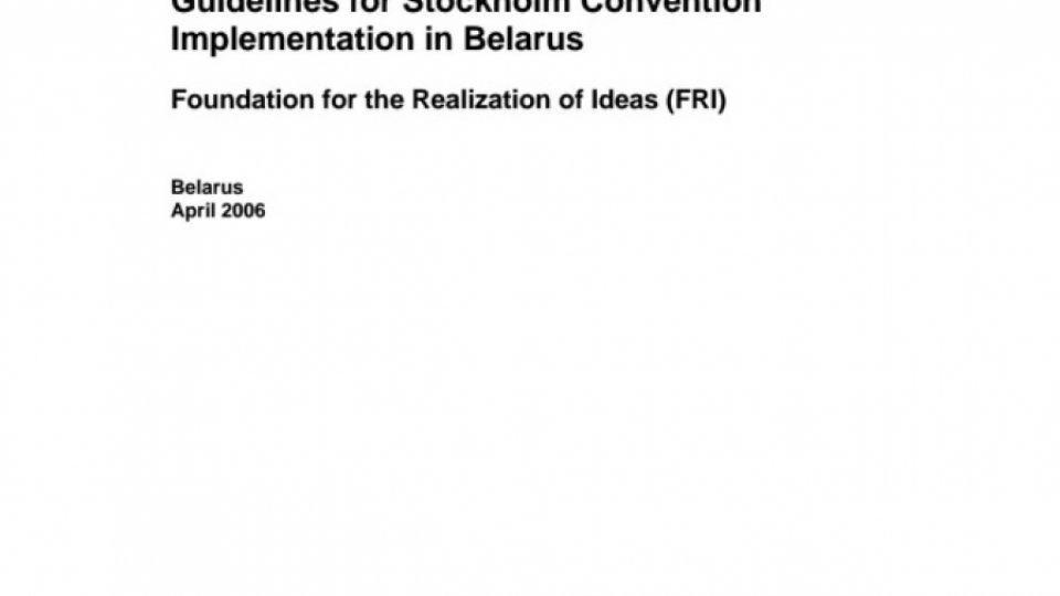 Guidelines for Stockholm Convention implementation in Belarus