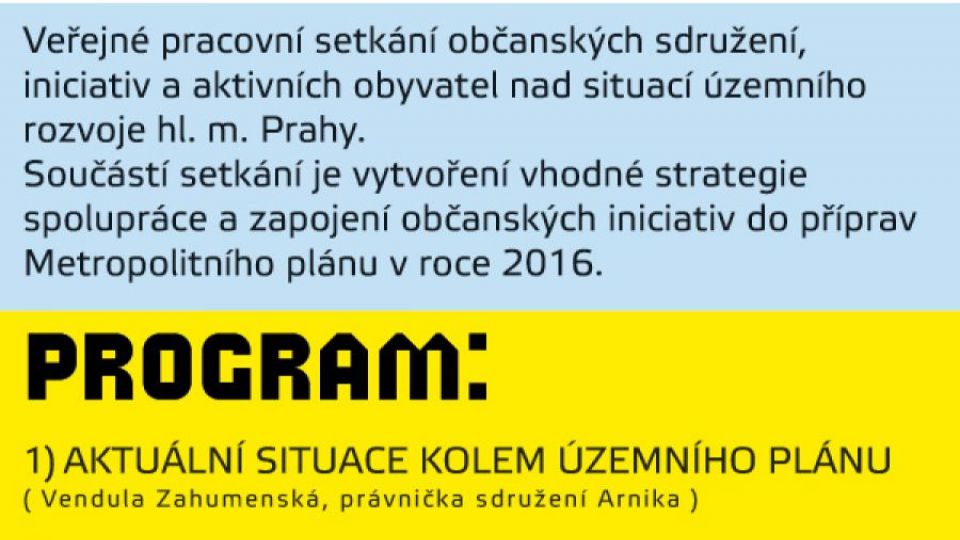 Územní plán Prahy – současné dění a výhled 2016