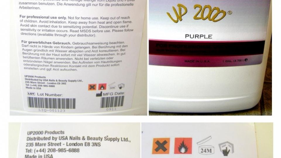 Acrylic Liquid UP 2000 Purple - přípravek k modeláži nehtů