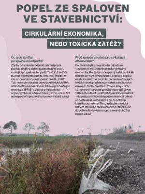 Factsheet Popel ze spaloven ve stavebnictví: Cirkulární ekonomika, nebo toxická zátěž?