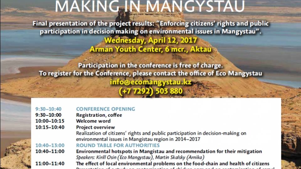 Environment and the public participation in decision making in Mangystau