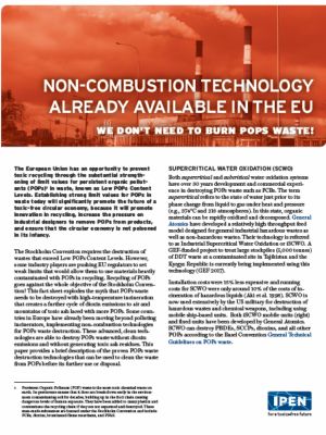 Non - combustion technology already available in the EU