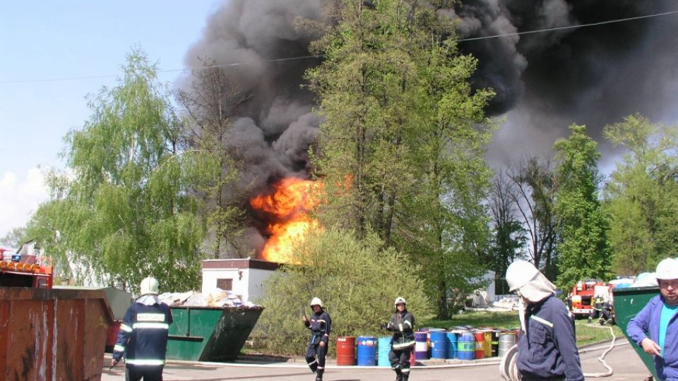Spalovna Vyškov - požár 2005