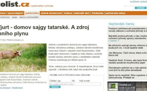 Usťjurt - domov sajgy tatarské. A zdroj zemního plynu