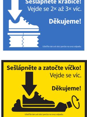 Nálepky na kontejnery s papírem a plastem