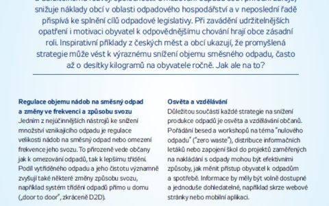 Factsheet Méně odpadu, více obecních úspor a čistší životní prostředí