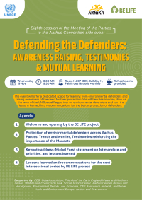 Defending the defenders: Awareness raising, testimonies & mutual learning