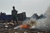 Agbogbloshie scrapyard in Accra, Ghana. Dumped e-waste originated in USA, EU or South Korea
