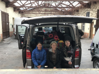 Dodávka s materiální pomocí pro Ukrajinu.