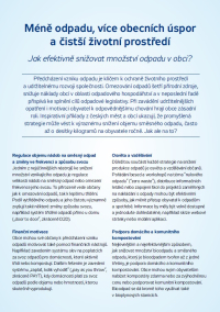 Factsheet Méně odpadu, více obecních úspor a čistší životní prostředí