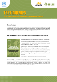TESTIMONIES: UNECE Aarhus Convention side event on Environmental Defenders