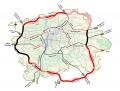 Schéma Městského a Pražského silničního okruhu
